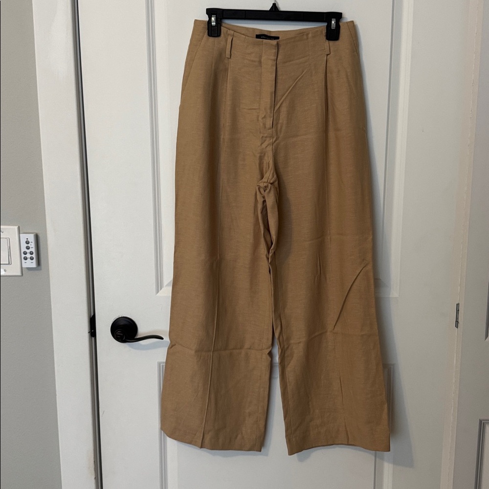 Ann Taylor wide leg linen blend pants Sz 4P